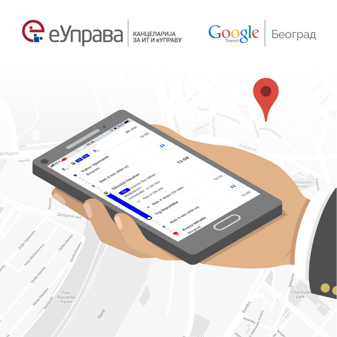 Захваљујући отвореним подацимa и јавни превоз Београда доступан на Гугл мапи